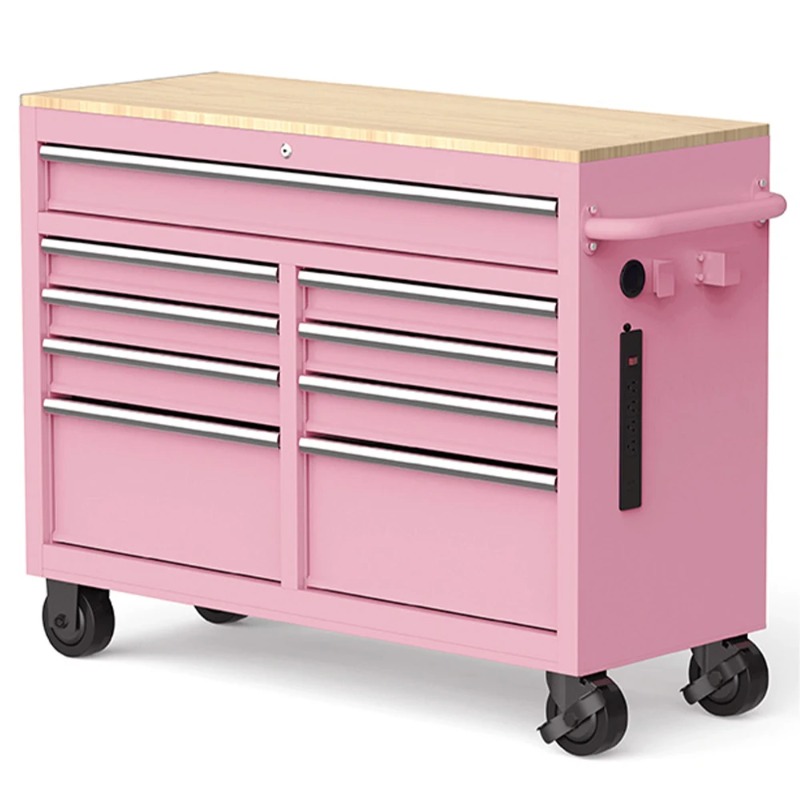 Tools Use In Workshop - Pink Tool Chest on Wheels 46-Inch