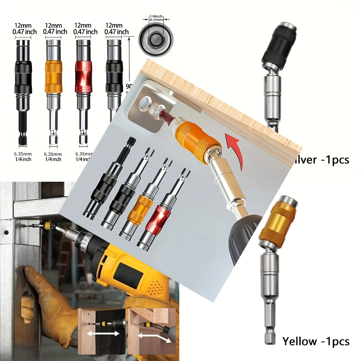 Tools & Workshop Equipment - 1pc Hex Magnetic Ring Screwdriver Bits