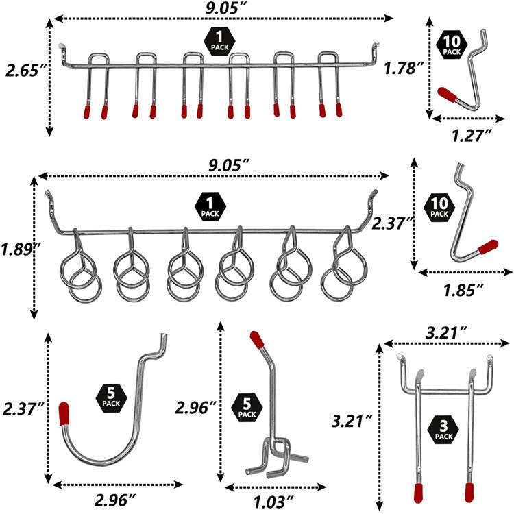 114 Pcs Pegboard Hooks Set Met - đánh giá và giá Workshop Tools Board