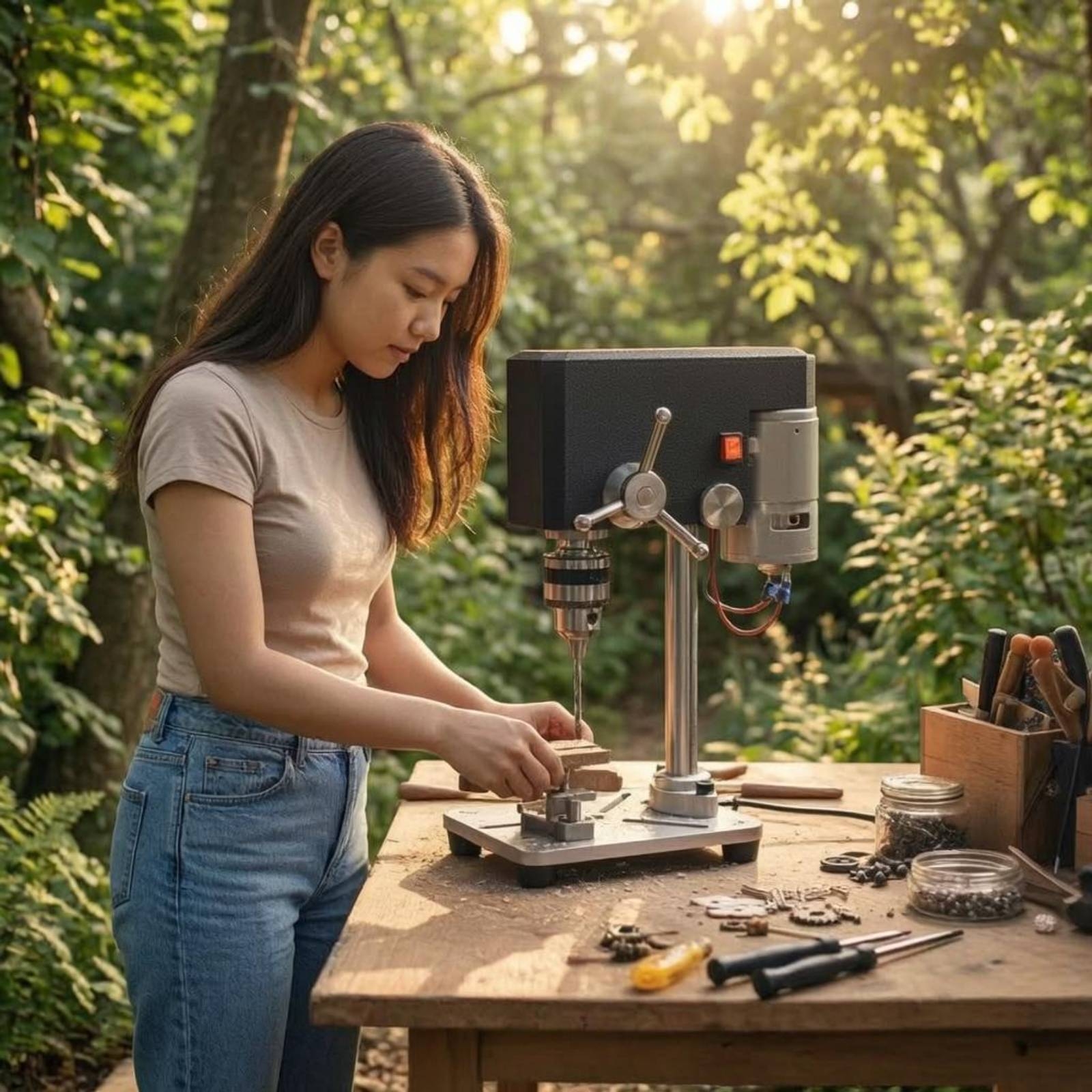 Mini Bench Drill Press Small S - đánh giá và giá Workshop Tools Table
