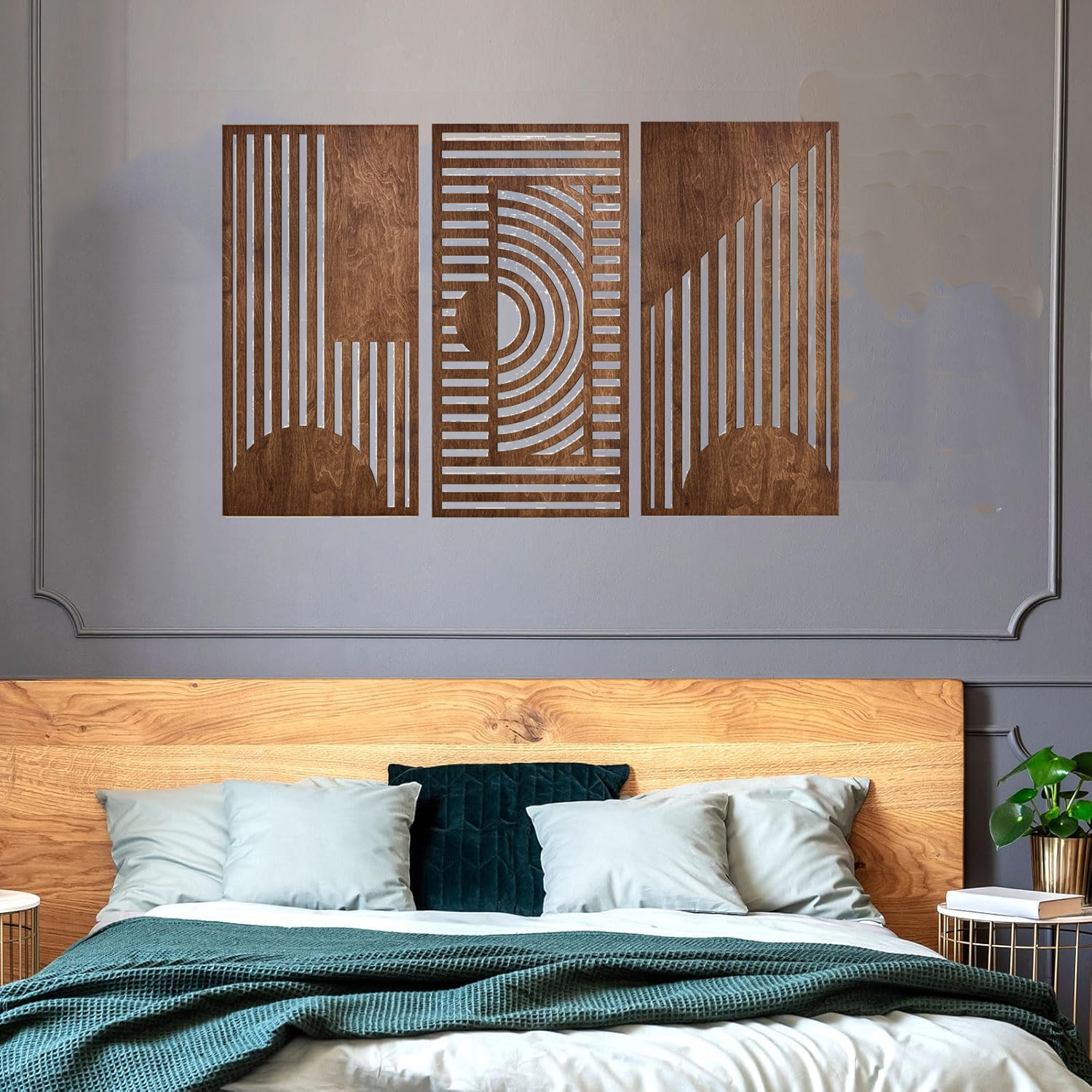 3 Pcs Geometric Wood Wall Art  - đánh giá và giá Workshop Tools Diy
