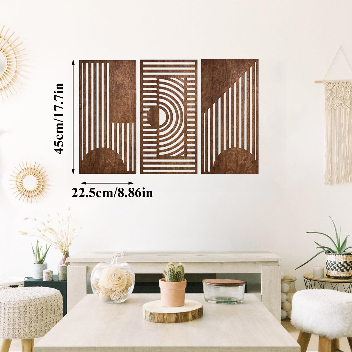 3 Pcs Geometric Wood Wall Art  - đánh giá và giá Workshop Tools Diy