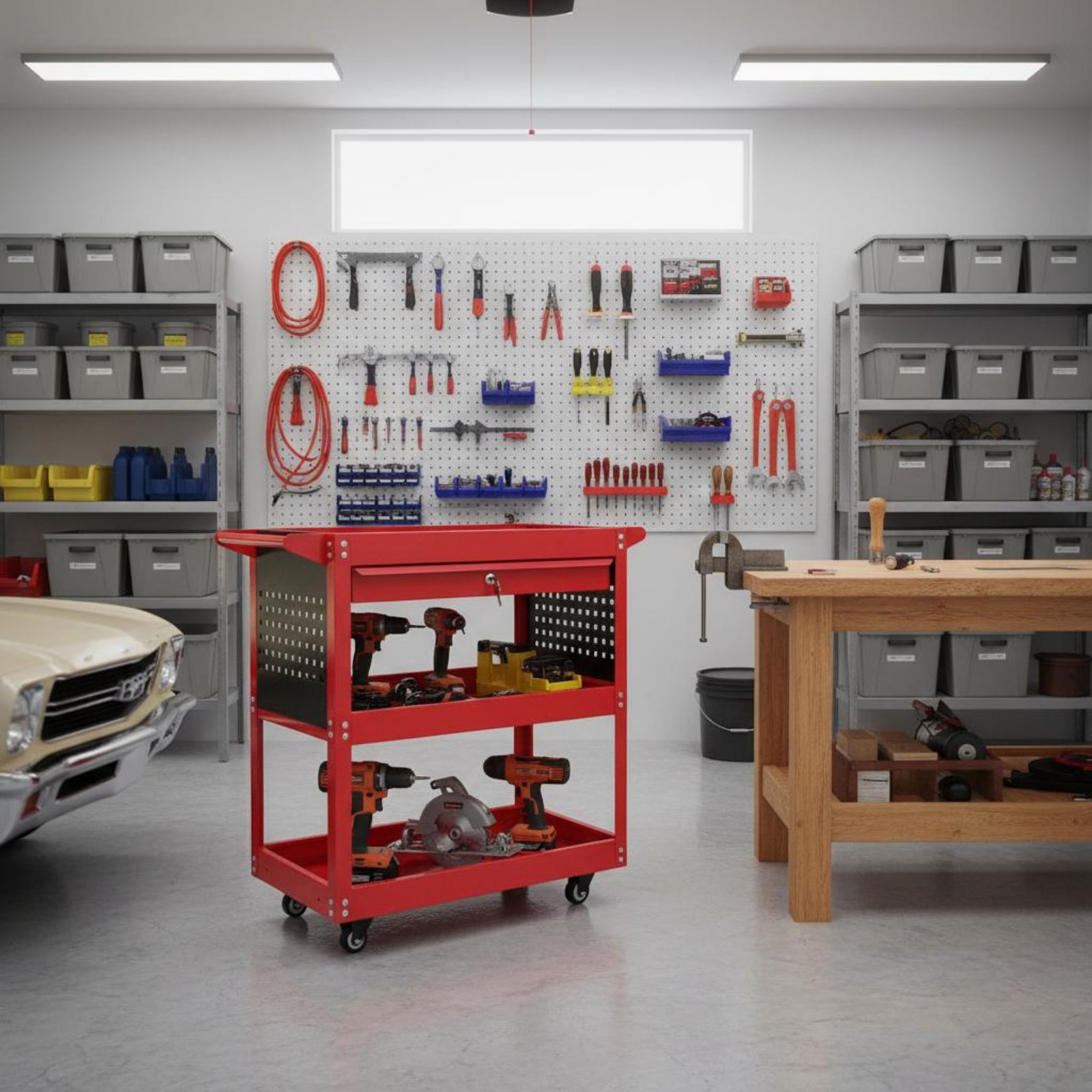 3-Tier Tool Cart Thickened Ste - đánh giá và giá Workshop Tools Diy