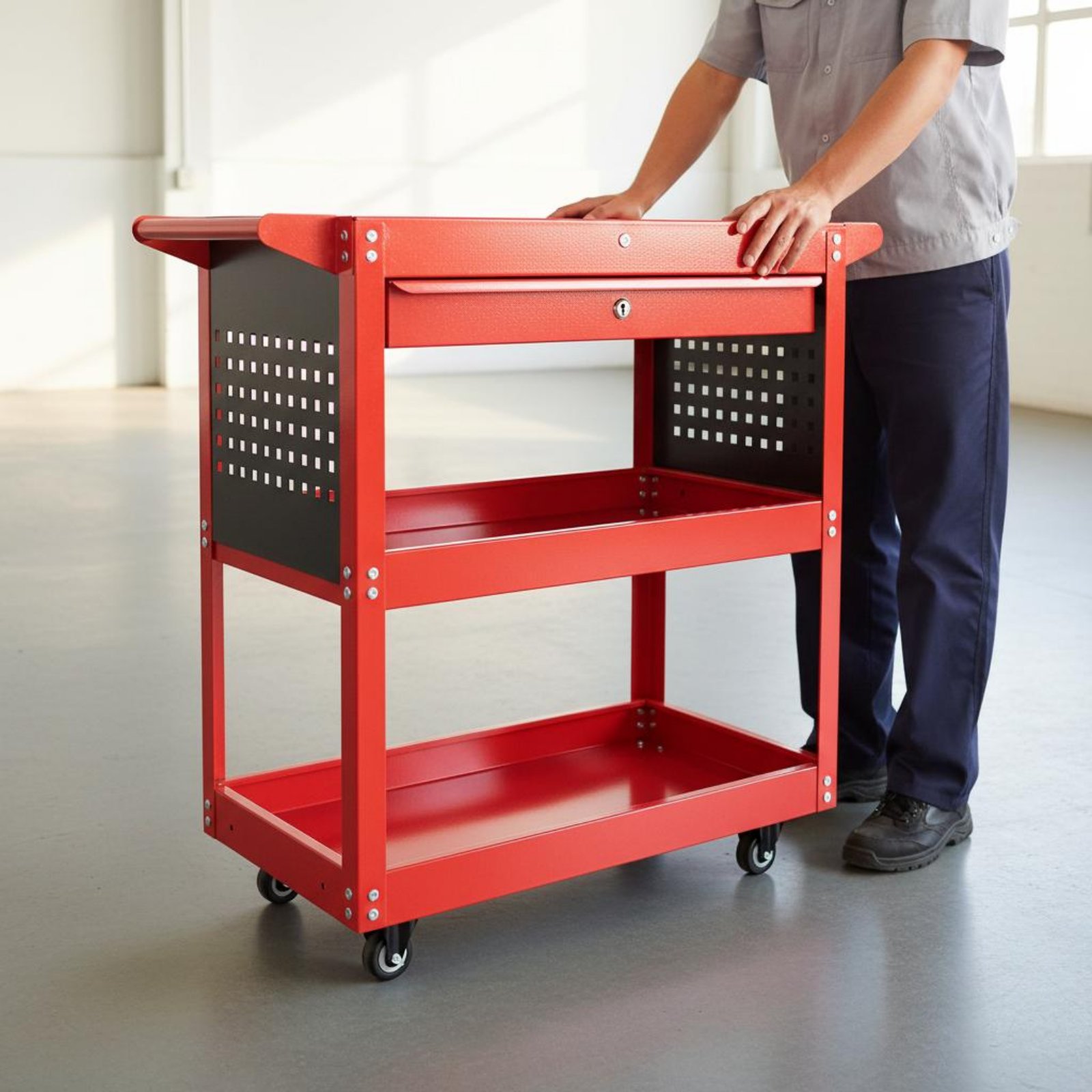 3-Tier Tool Cart Thickened Ste - đánh giá và giá Workshop Tools Diy