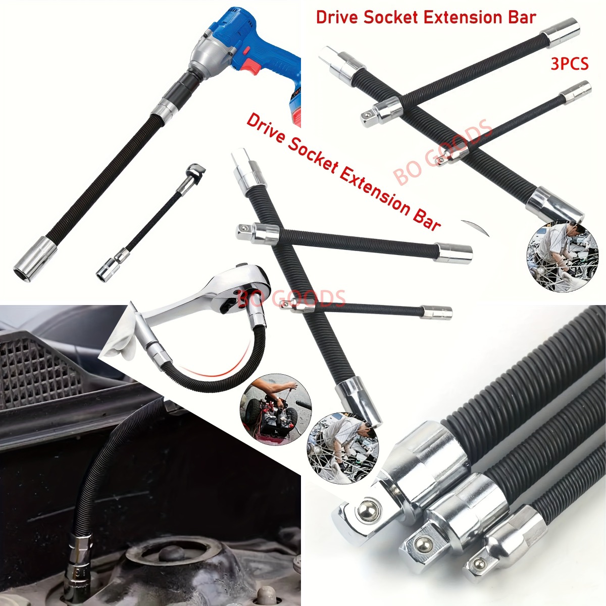 3pcs Impact Socket & Flexible  - đánh giá và giá Tools Of Workshop
