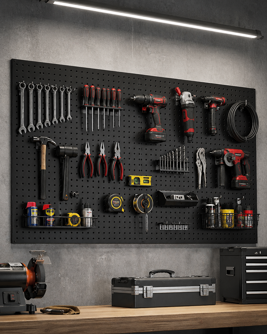 Rust-Resistant Metal Pegboard  - đánh giá và giá Workshop Tools Board